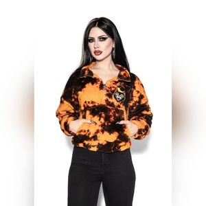 Blackcraft Moonlight - Orange Lightning Women's Zip Pullover